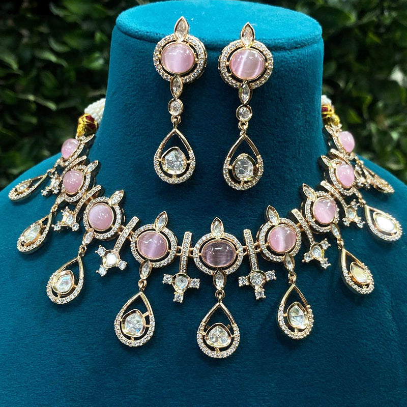 Prime Kundan Jewellery Gold Plated Polki Kundan Choker Necklace Set