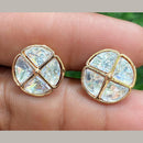 Royal Kundan Jewellery Gold Plated Polki Kundan Stud Earrings