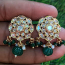 Royal Kundan Jewellery Gold Plated Polki Kundan And Pearls Dangler Earrings