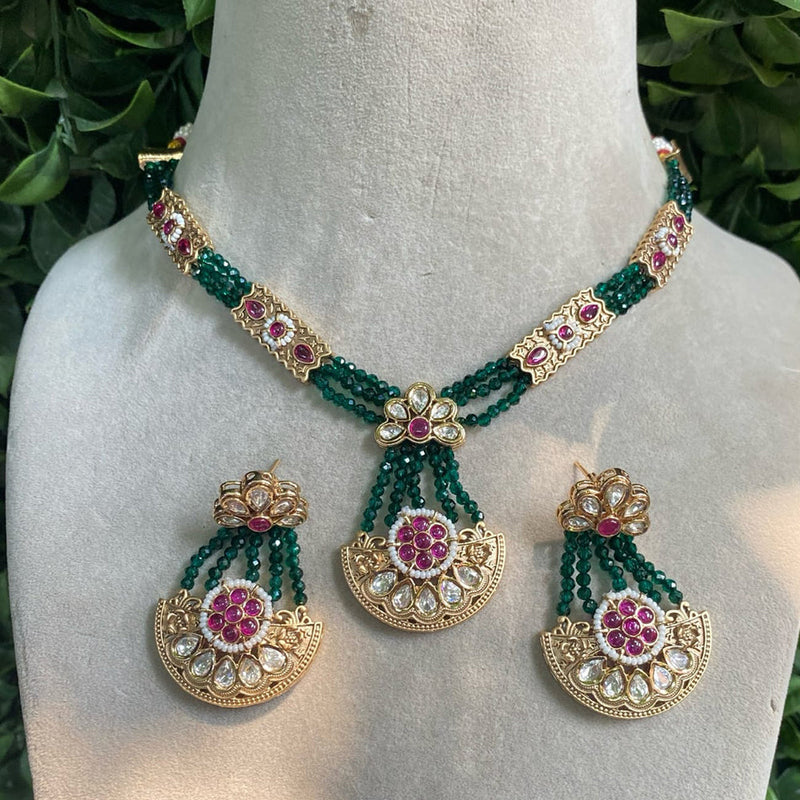 Royal Kundan Jewellery Gold Plated Polki Kundan And Pearls Necklace Set