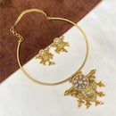 Royal Kundan Jewellery Gold Plated Kundan Stone Necklace Set