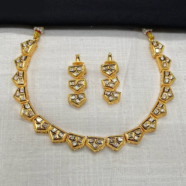 Royal Kundan Jewellery Gold Plated Crystal Stone Necklace Set