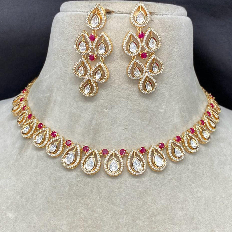 Royal Kundan Jewellery Gold Plated Polki Kundan Necklace Set