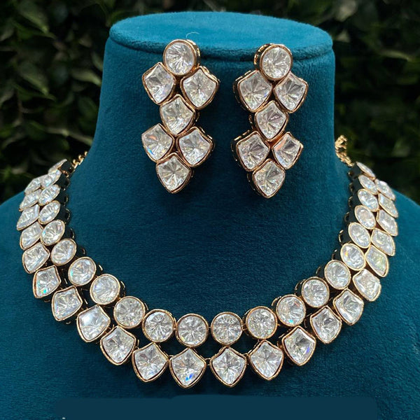 Royal Kundan Jewellery Gold Plated Polki Kundan Necklace Set