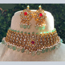 Royal Kundan Jewellery Gold Plated Kundan Stone And Pearls Choker Necklace Set