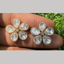 Royal Kundan Jewellery Gold Plated Crystal Stone Stud Earrings