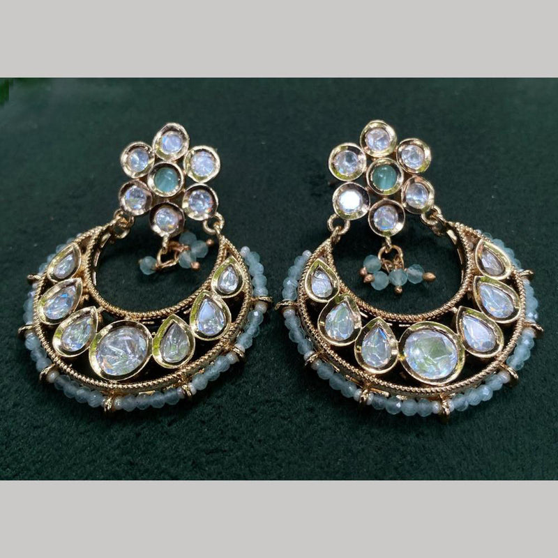 Royal Kundan Jewellery Gold Plated Crystal Stone Dangler Earrings