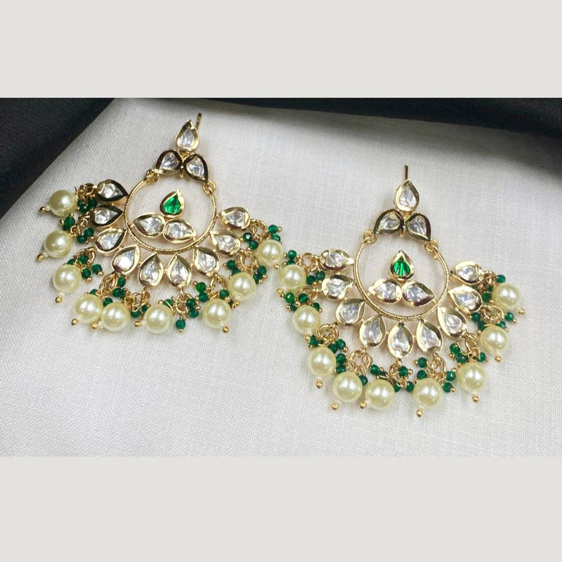 Royal Kundan Jewellery Gold Plated Crystal Stone Dangler Earrings