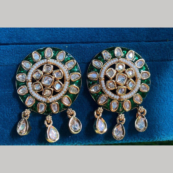 Royal Kundan Jewellery Gold Plated Crystal Stone Stud Earrings