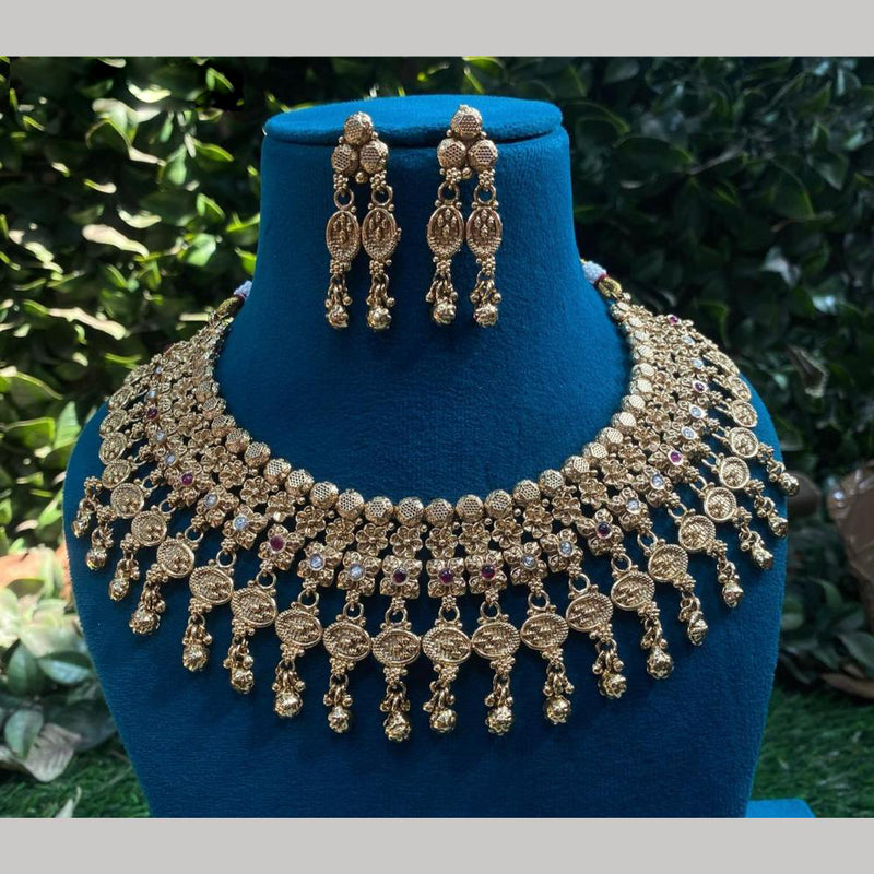 Royal Kundan Jewellery Gold Plated Austrian Stone Necklace Set