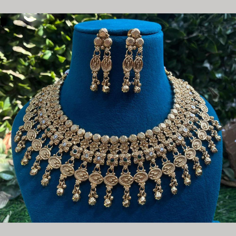 Royal Kundan Jewellery Gold Plated Austrian Stone Necklace Set