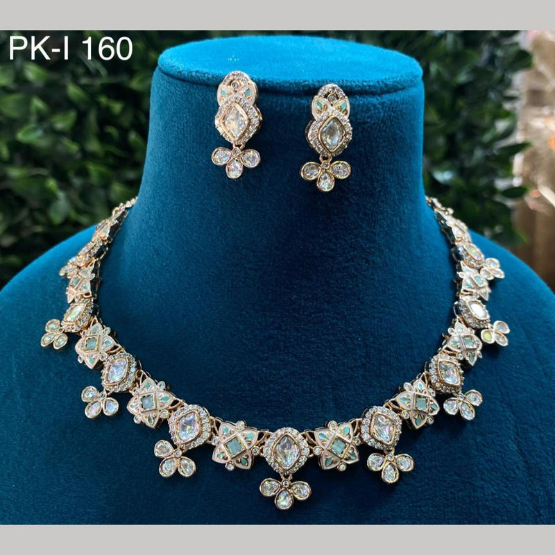 Royal Kundan Jewellery Gold Plated Kundan Stone Necklace Set