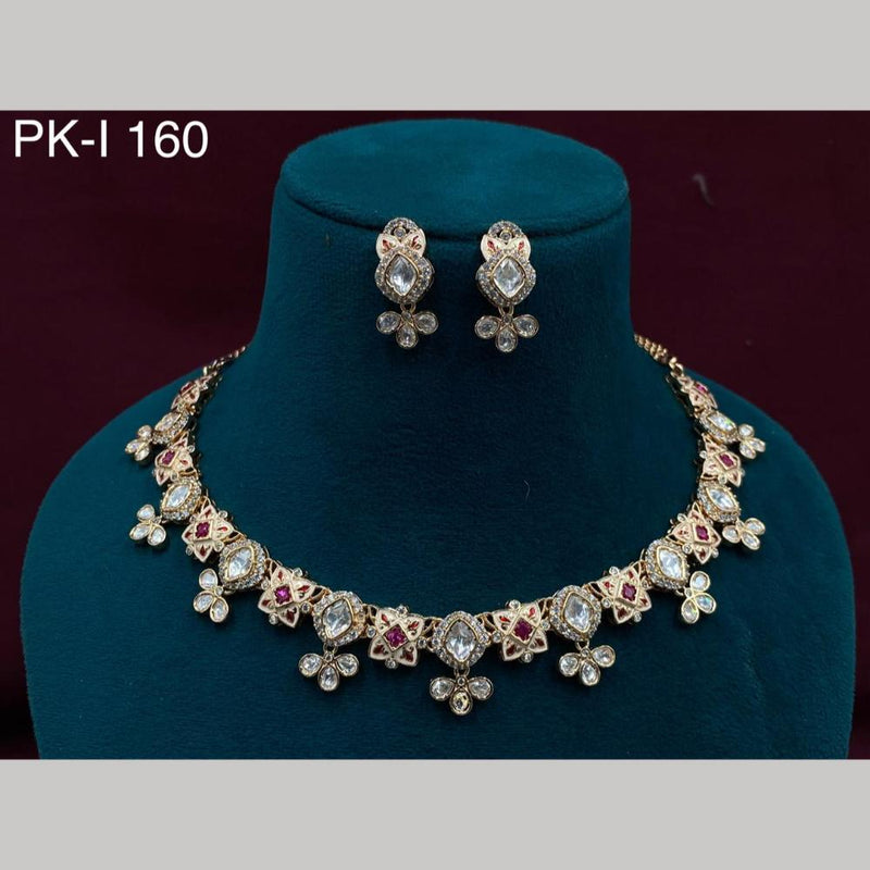 Royal Kundan Jewellery Gold Plated Kundan Stone Necklace Set