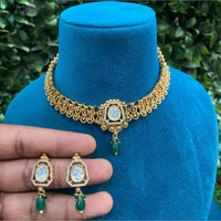 Royal Kundan Jewellery Gold Plated Kundan Stone Necklace Set