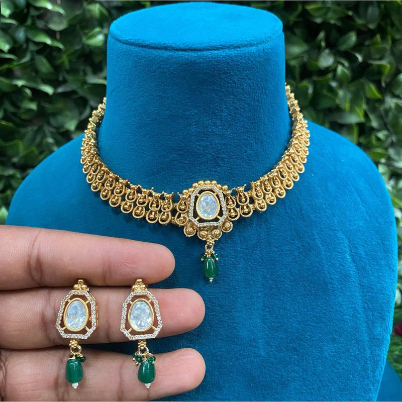 Royal Kundan Jewellery Gold Plated Kundan Stone Necklace Set