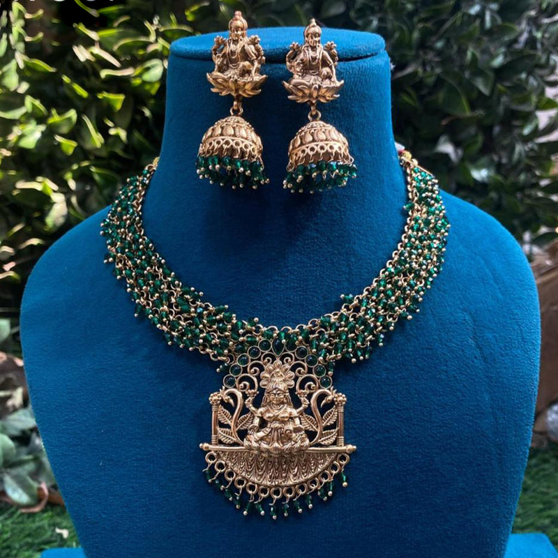 Royal Kundan Jewellery Gold Plated Pota  Stone Necklace Set