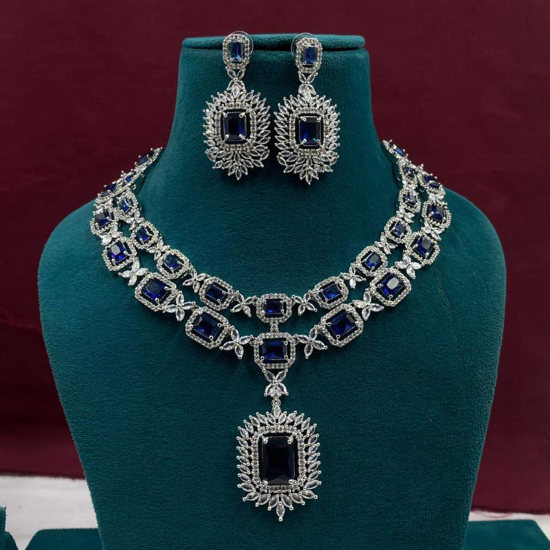 Royal Kundan Jewellery Gold Plated AD Stone Necklace Set