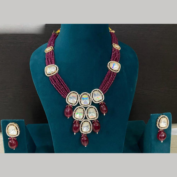 Royal Kundan Jewellery Gold Plated Kundan Stone Necklace Set