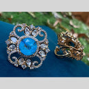 Royal Kundan Jewellery Gold Plated Polki Kundan Finger Ring