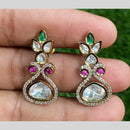 Royal Kundan Jewellery Gold Plated Polki Kundan Dangler Earrings