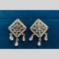 Royal Kundan Jewellery Gold Plated Polki Kundan Dangler Earrings