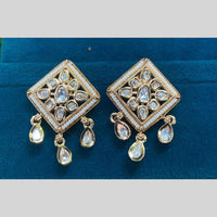 Royal Kundan Jewellery Gold Plated Polki Kundan Dangler Earrings