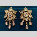 Royal Kundan Jewellery Gold Plated Polki Kundan Dangler Earrings