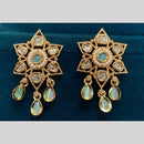 Royal Kundan Jewellery Gold Plated Polki Kundan Dangler Earrings