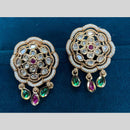 Royal Kundan Jewellery Gold Plated Polki Kundan And Pearls Dangler Earrings