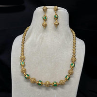 Royal Kundan Jewellery Gold Plated Pota Stone Beads Necklace Set
