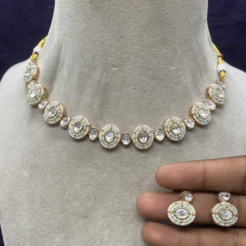 Royal Kundan Jewellery Gold Plated Polki Kundan And Pearls Necklace Set