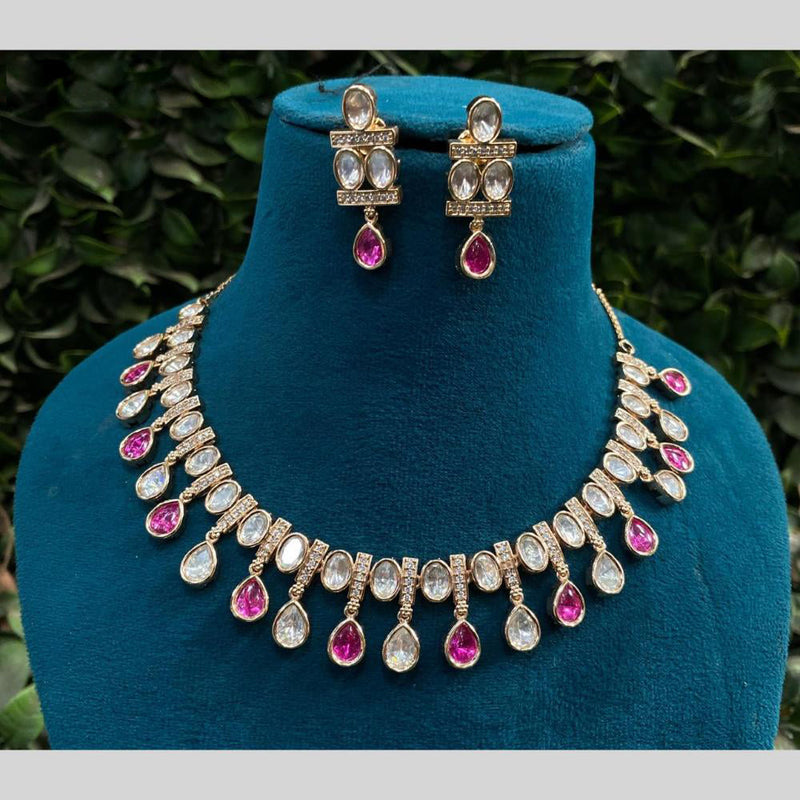 Royal Kundan Jewellery Gold Plated Polki Kundan Necklace Set