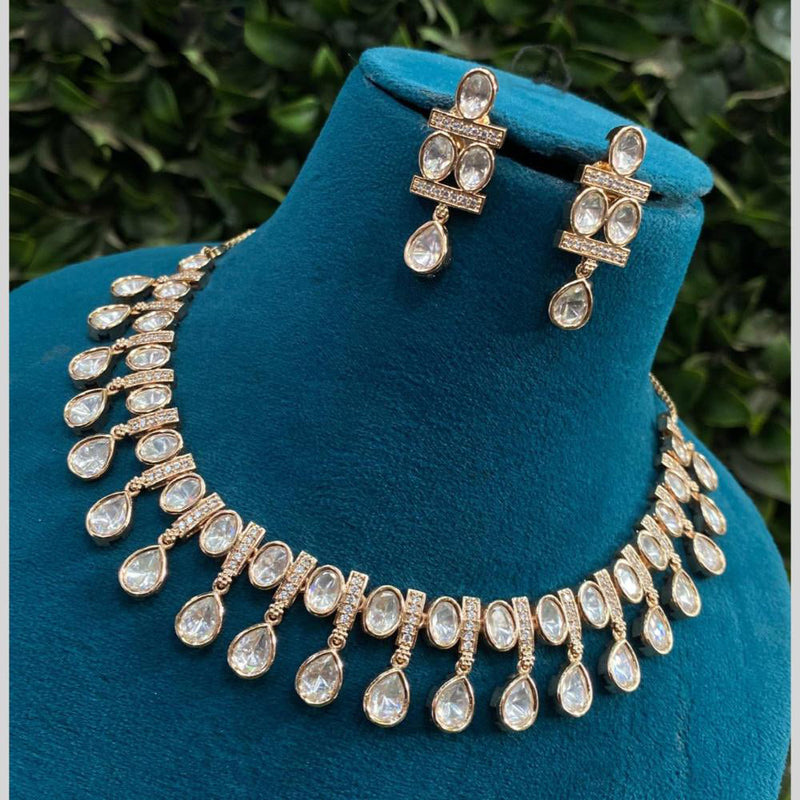 Royal Kundan Jewellery Gold Plated Polki Kundan Necklace Set