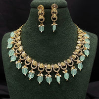 Royal Kundan Jewellery Gold Plated Polki Kundan And Beads Necklace Set