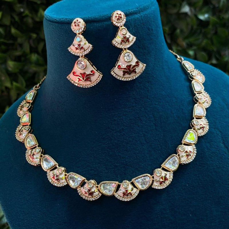 Royal Kundan Jewellery Polki Kundan Meenakari Necklace Set