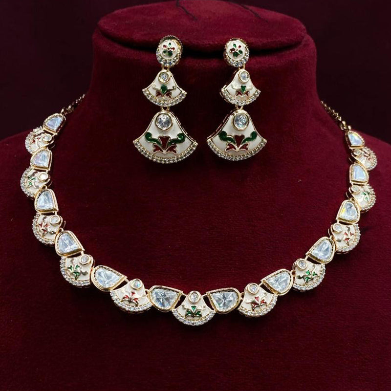 Royal Kundan Jewellery Polki Kundan Meenakari Necklace Set