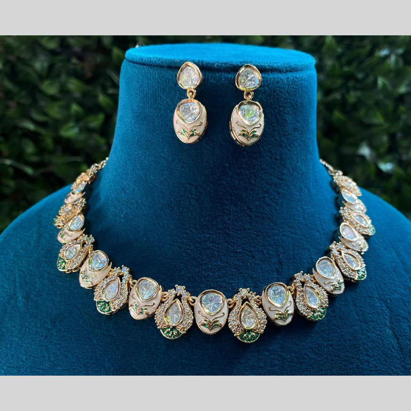 Royal Kundan Jewellery Polki Kundan Meenakari Necklace Set