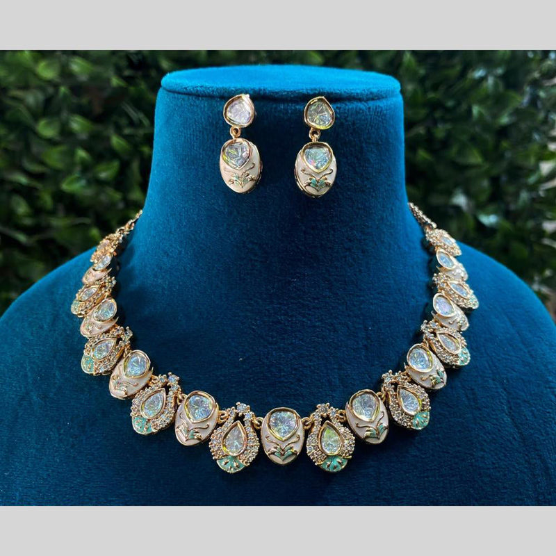 Royal Kundan Jewellery Polki Kundan Meenakari Necklace Set