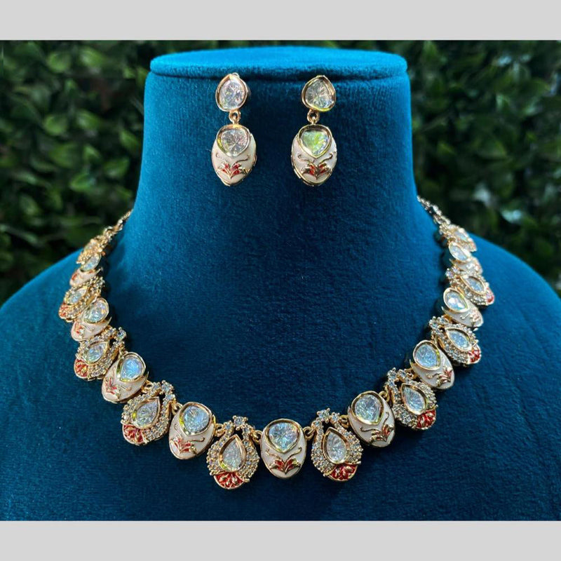 Royal Kundan Jewellery Polki Kundan Meenakari Necklace Set