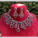 Royal Kundan Jewellery Silver Plated American Diamonds Necklace Set