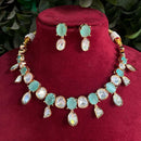 Royal Kundan Jewellery Gold Plated Polki Kundan Stone Necklace Set