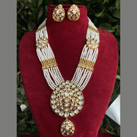 Royal Kundan Jewellery Gold Plated Kundan Stone And Beads Necklace Set