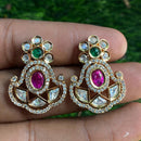 Royal Kundan Jewellery Gold Plated Polki Kundan Dangler Earrings