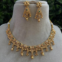 Royal Kundan Jewellery Gold Plated Pota Stone Necklace Set