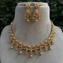 Royal Kundan Jewellery Gold Plated Pota Stone Necklace Set