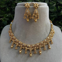Royal Kundan Jewellery Gold Plated Pota Stone Necklace Set
