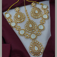 Royal Kundan Jewellery Gold Plated Kundan Stone Necklace Set