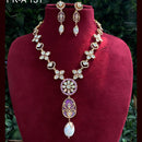 Royal Kundan Jewellery Gold Plated Polki Kundan Stone Necklace Set