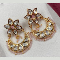 Royal Kundan Jewellery Gold Plated  Kundan Stone Dangler Earrings