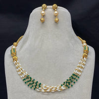 Royal Kundan Jewellery Gold Plated Beads And Pearls Necklace Set